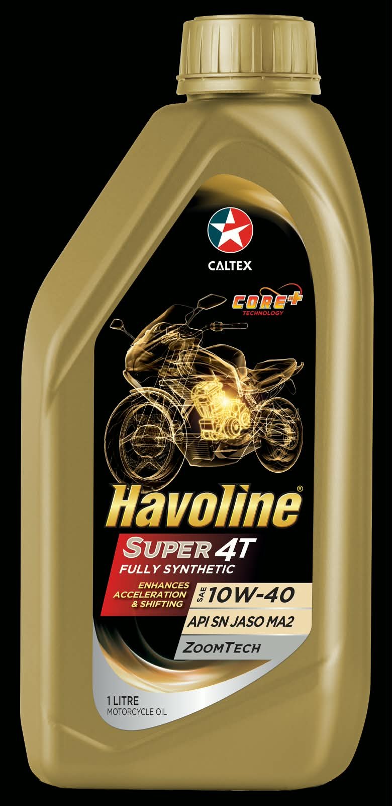 Havoline Super 4T Fully-Synthetic SAE 10W-40 Motorcycle Engine Oil (1L)