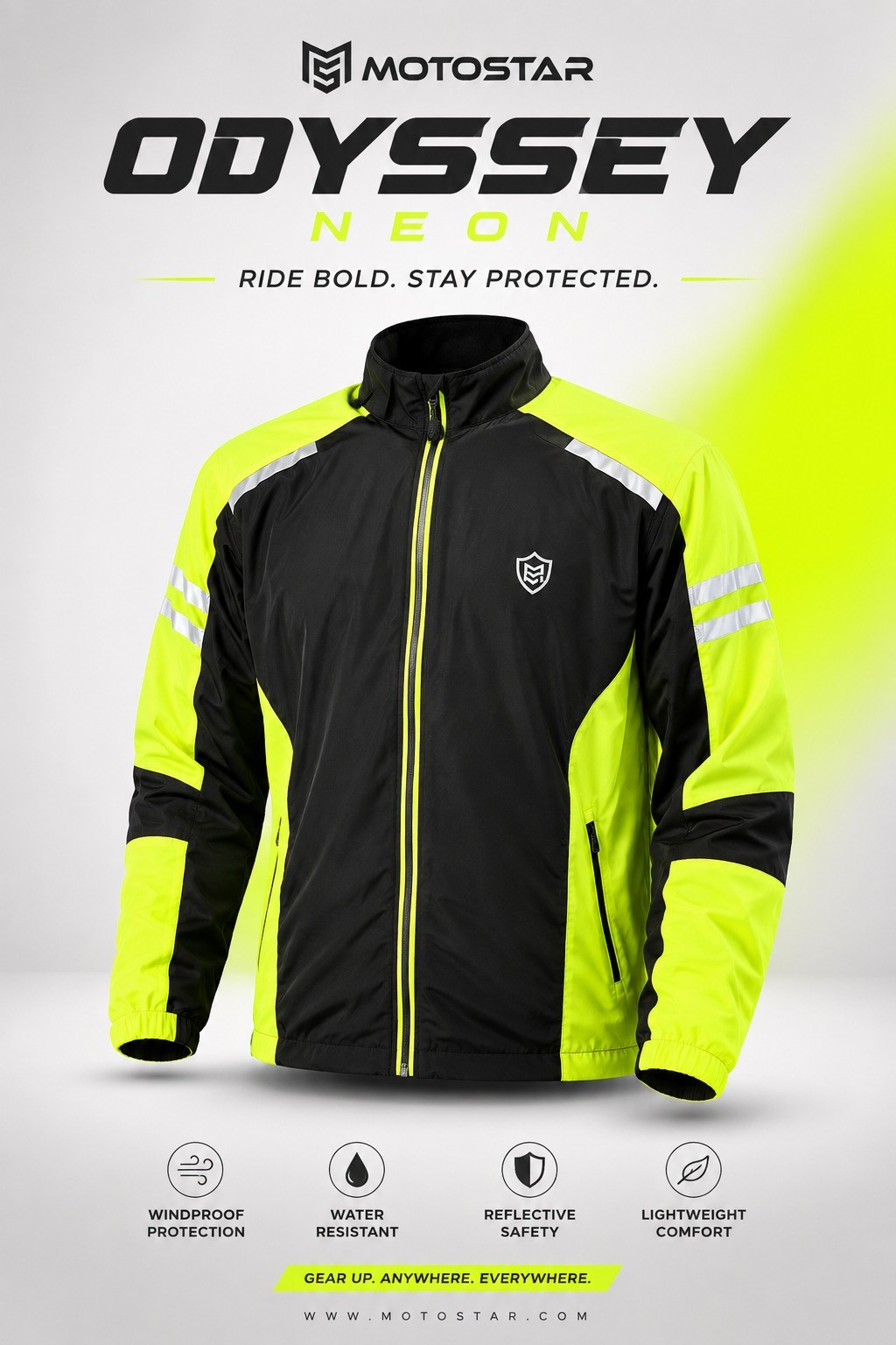 Motostar Odyssey Neon Premium Windbreaker Jacket