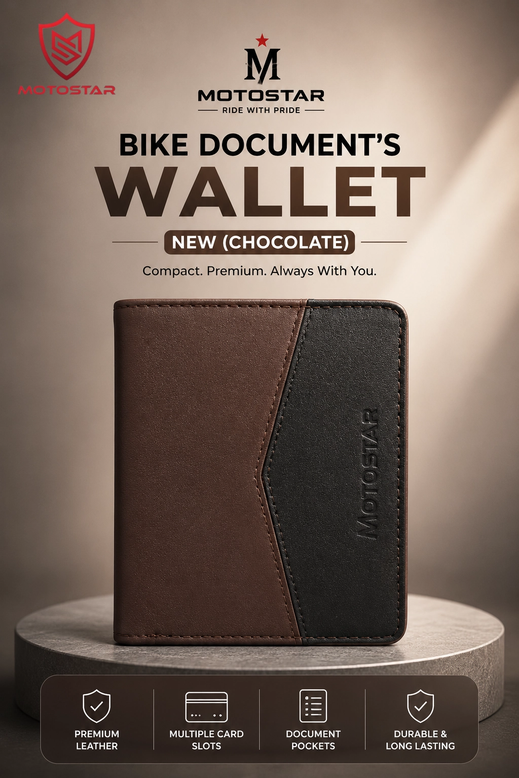 BIKE DOCUMENT'S WALLET NEW (CHOCOLATE) Compact. Premium. Always With You.